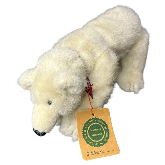 Vintage 90s Boyds Bears Polar Bear Archive Collection Jointed Plush Tinkin II - Picture 1 of 16